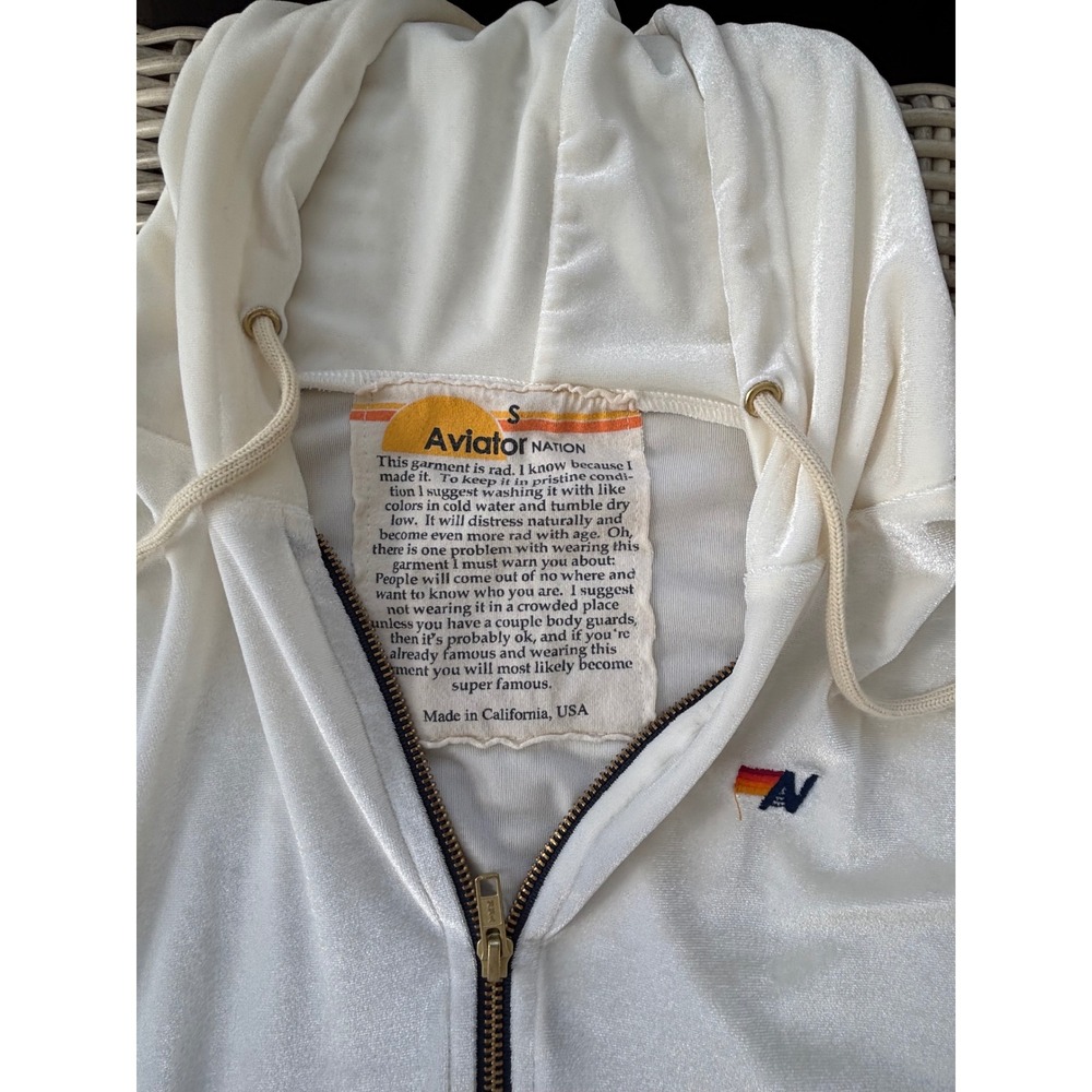 Aviator Nation Classic Velvet Relaxed Zip Hoodie Small Rainbow Athleisure velour - Picture 8 of 11